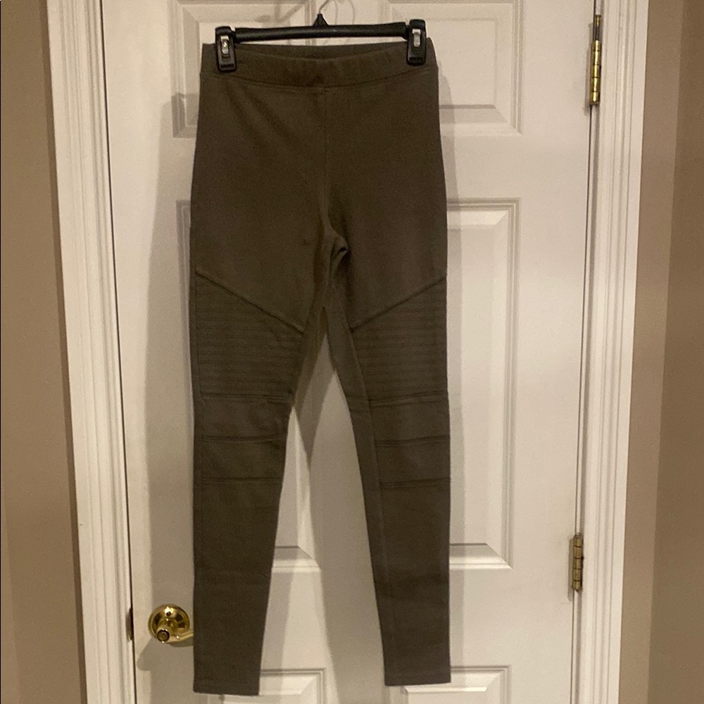 Express Green Moto Leggings High Waist Stretch